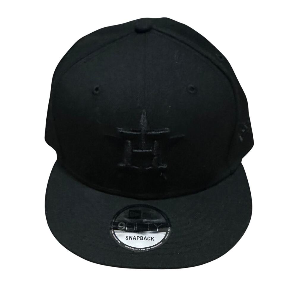 Astros New Era 9FIFTY Snapback Hat MLB Black Tonal Baseball Cap One Size NWOT